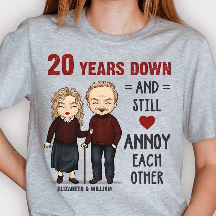 Tant d'années passées - T-shirt unisexe personnalisé, sweat à capuche - Cadeau pour couple, mari et femme