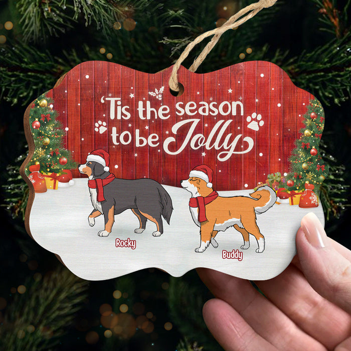 C'est la saison des réjouissances - Décoration personnalisée pour chien - Bois en forme de Benelux - Cadeau de Noël pour les propriétaires et les amoureux des animaux