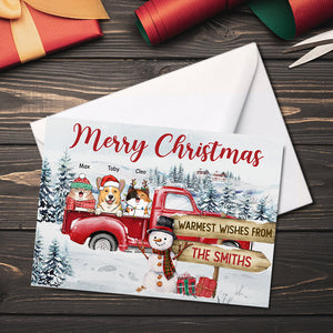 Joyeux Noël en famille ! Meilleurs vœux ! Carte postale de Noël personnalisée, carte de vœux, cadeau pour les amoureux des animaux, cadeau de Noël