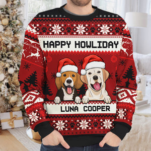 Joyeux Noël, joyeux anniversaire ! Sweat-shirt de Noël unisexe personnalisé, en laine, imprimé intégral ! Cadeau pour les amoureux des chiens et des animaux.