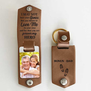 Tu es mon héros pour toujours ! Porte-clés personnalisé en cuir PU. Télécharger une image, cadeau pour papa.