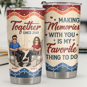 Ensemble depuis, créer des souvenirs avec toi est ma chose préférée à faire - Gobelet personnalisé - Cadeau pour couple, mari et femme, anniversaire, fiançailles, mariage, cadeau de mariage
