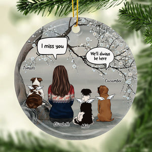 Je parle toujours de toi - Décoration de Noël ronde personnalisée en céramique - Cadeau commémoratif, cadeau de condoléances, cadeau de Noël
