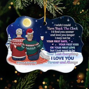 J'aimerais pouvoir remonter le temps - Décoration de Noël personnalisée en acrylique en forme de Benelux - Cadeau pour couple, mari et femme, anniversaire, fiançailles, mariage, cadeau de mariage, cadeau de Noël