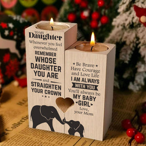 Redressez votre couronne, ma petite fille ! Bougeoir familial ! Cadeau de Noël pour votre fille, offert par maman.