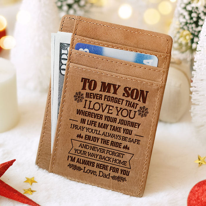 Apprenez de tout ce que vous pouvez faire pour être l'homme que je sais que vous pouvez être - Porte-cartes - À mon fils, cadeau pour fils, cadeau pour fils de papa et maman, cadeau d'anniversaire pour fils, cadeau de Noël