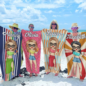 Apportez la joie - Serviette de plage personnalisée Bestie - Cadeau de Noël pour meilleures amies, meilleures amies, sœurs