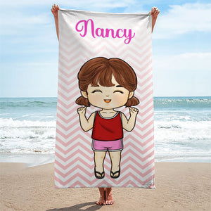 Sel dans l'air, sable dans nos cheveux - Serviette de plage personnalisée - Cadeau pour la famille, cadeau pour les enfants, cadeau de Noël