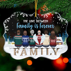 L'amour entre les familles est éternel - Décoration de Noël personnalisée en acrylique en forme de Benelux - Cadeau pour la famille, cadeau de Noël