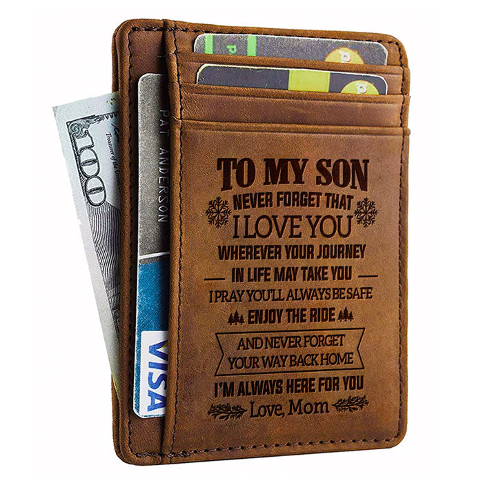 Apprenez de tout ce que vous pouvez faire pour être l'homme que je sais que vous pouvez être - Porte-cartes - À mon fils, cadeau pour fils, cadeau pour fils de papa et maman, cadeau d'anniversaire pour fils, cadeau de Noël