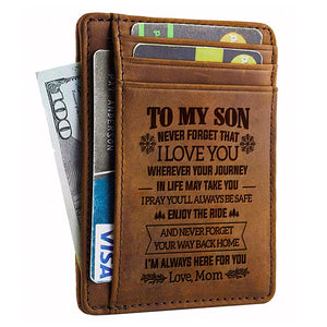 Apprenez de tout ce que vous pouvez faire pour être l'homme que je sais que vous pouvez être - Porte-cartes - À mon fils, cadeau pour fils, cadeau pour fils de papa et maman, cadeau d'anniversaire pour fils, cadeau de Noël