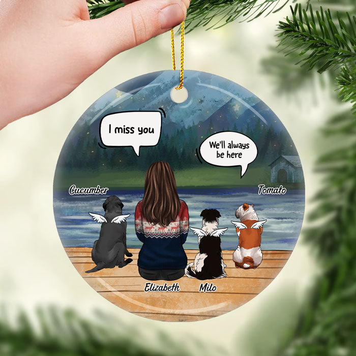 Je trouve toujours tes cheveux - Décoration de Noël ronde personnalisée en céramique - Cadeau commémoratif, cadeau de condoléances, cadeau de Noël