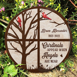 Les cardinaux apparaissent, nous savons que les anges sont proches - Pierre commémorative personnalisée, pierre tombale humaine - Cadeau commémoratif, cadeau de condoléances