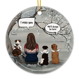 Je parle toujours de toi - Décoration de Noël ronde personnalisée en céramique - Cadeau commémoratif, cadeau de condoléances, cadeau de Noël