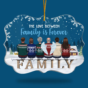 L'amour entre les familles est éternel - Décoration de Noël personnalisée en acrylique en forme de Benelux - Cadeau pour la famille, cadeau de Noël