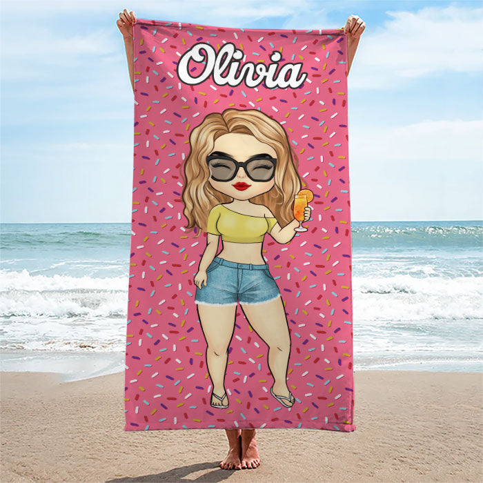 Apportez la joie - Serviette de plage personnalisée Bestie - Cadeau de Noël pour meilleures amies, meilleures amies, sœurs