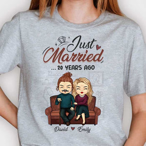 Just Married - Personalized Unisex T-shirt, Hoodie - Gift For Couples, Husband Wife