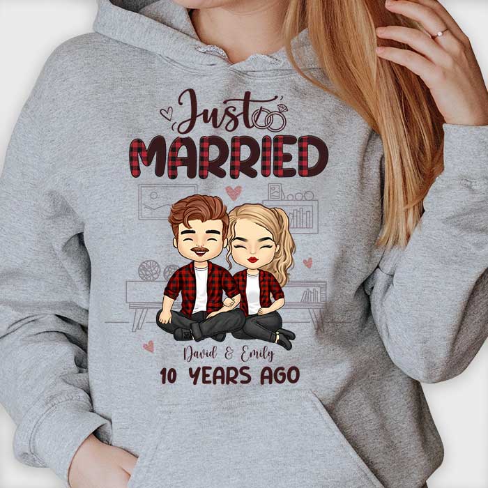 Nous nous sommes mariés il y a de nombreuses années - T-shirt unisexe personnalisé, sweat à capuche - Cadeau pour couples, mari et femme