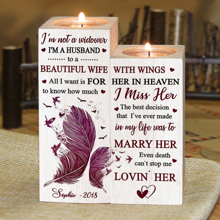 The Best Decision That I've Ever Made In My Life Was To Marry My Wife - Personalized Candle Holder.