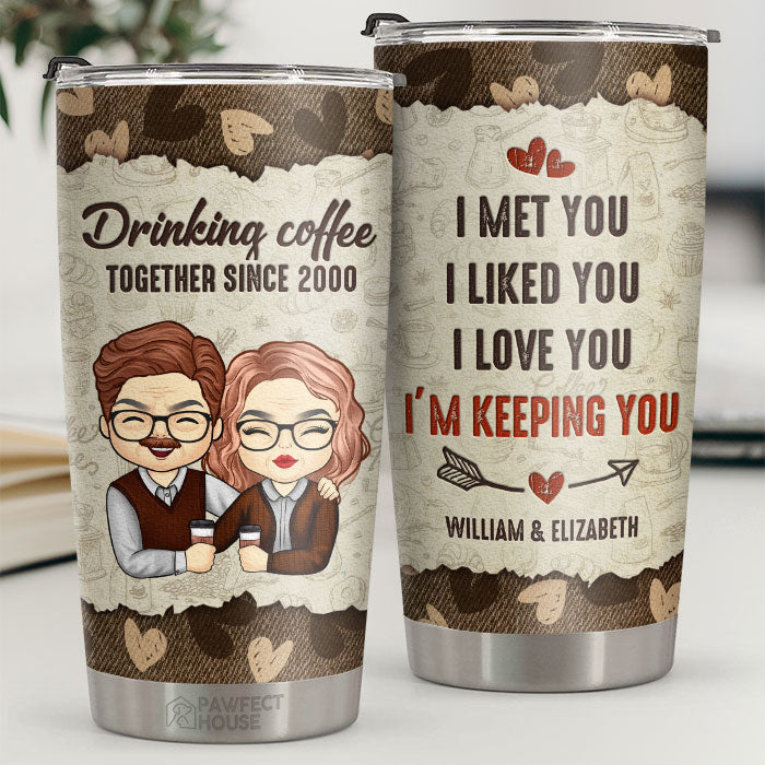 Boire du café ensemble - Gobelet personnalisé - Cadeau pour couple, mari et femme, anniversaire, fiançailles, mariage, cadeau de mariage