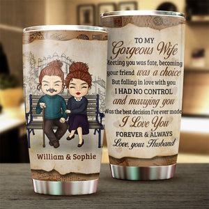 Meeting You Was Fate - Gift For Couples, Personalized Tumbler.
