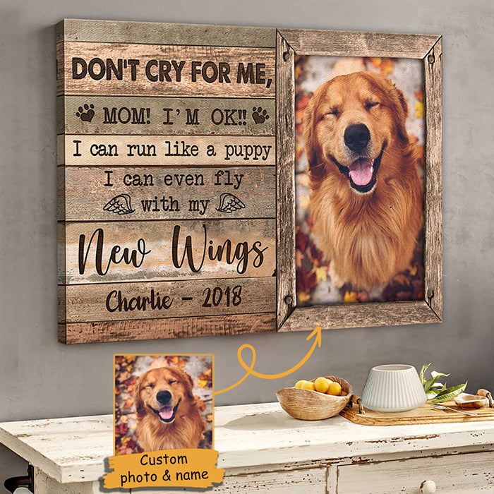 Don't Cry For Me Mom I'm OK - Personalized Horizontal Canvas.