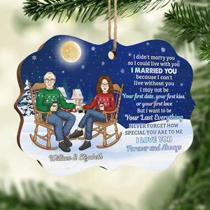 Je t'ai épousé parce que je ne peux pas vivre sans toi - Décoration de Noël en bois personnalisée en forme de Benelux - Cadeau pour couple, mari et femme, anniversaire, fiançailles, mariage, cadeau de mariage, cadeau de Noël