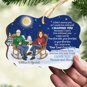 Je t'ai épousé parce que je ne peux pas vivre sans toi - Décoration de Noël en bois personnalisée en forme de Benelux - Cadeau pour couple, mari et femme, anniversaire, fiançailles, mariage, cadeau de mariage, cadeau de Noël