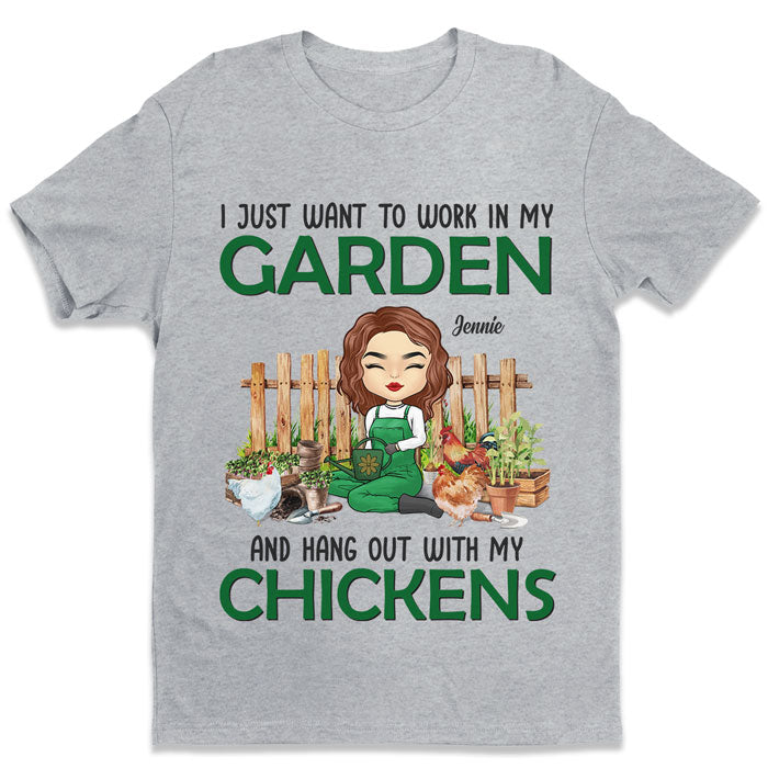 Travaillez dans mon jardin - T-shirt et sweat à capuche unisexe personnalisé - Cadeau pour les amateurs de jardinage