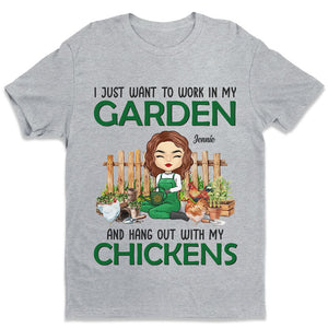 Travaillez dans mon jardin - T-shirt et sweat à capuche unisexe personnalisé - Cadeau pour les amateurs de jardinage