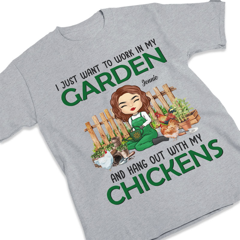 Travaillez dans mon jardin - T-shirt et sweat à capuche unisexe personnalisé - Cadeau pour les amateurs de jardinage