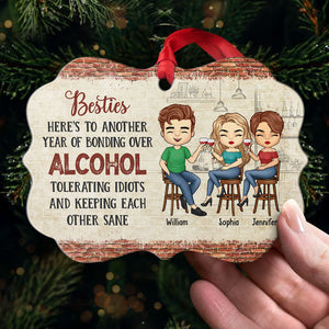 La gueule de bois est temporaire, les histoires d'ivrognes sont éternelles - Décoration personnalisée Bestie - En aluminium en forme de Benelux - Cadeau de Noël pour meilleures amies, meilleures amies, sœurs