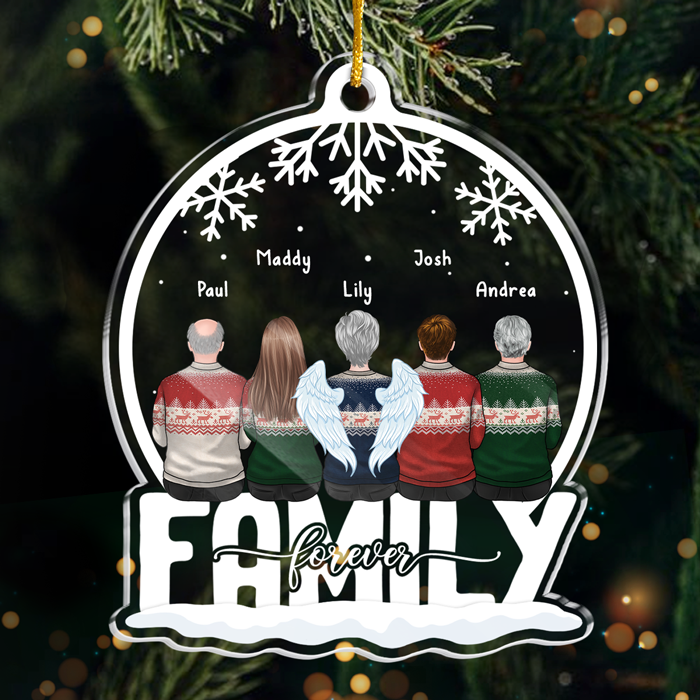 Frères et sœurs pour toujours - Ornement personnalisé pour la famille - Boule à neige en acrylique - Cadeau de Noël pour frères, sœurs, cousins, amis