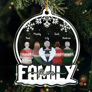Frères et sœurs pour toujours - Ornement personnalisé pour la famille - Boule à neige en acrylique - Cadeau de Noël pour frères, sœurs, cousins, amis