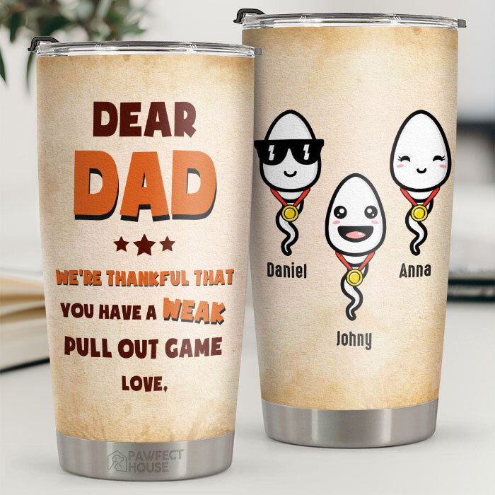 Nous sommes reconnaissants que vous ayez un jeu à tirer d'une semaine - Gobelet personnalisé - Cadeau pour papa