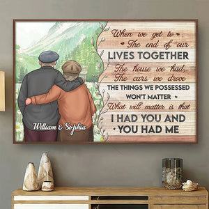 Je t'avais et tu m'avais - Affiche horizontale personnalisée - Cadeau pour couple, mari et femme