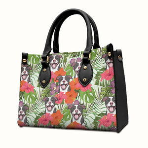 Sac à main en cuir personnalisé « Chien tropical » – Cadeau pour les amoureux des animaux