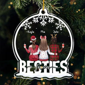 Sœurs pour toujours - Décoration personnalisée pour meilleure amie - Boule à neige en acrylique - Cadeau de Noël pour meilleures amies, meilleures amies et sœurs