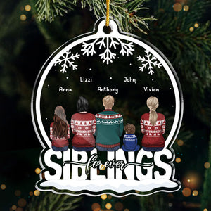 La famille est un cadeau éternel - Décoration personnalisée pour la famille - Boule à neige en acrylique - Cadeau de Noël pour frères et sœurs, cousins, amis