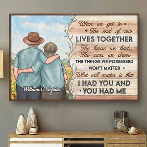 Je t'avais et tu m'avais - Affiche horizontale personnalisée - Cadeau pour couple, mari et femme