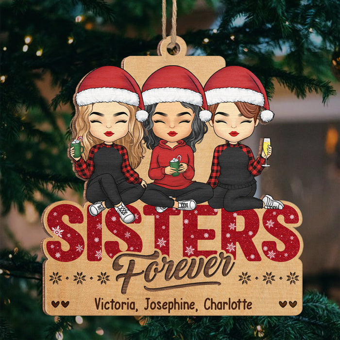 Frères et sœurs pour toujours - Ornement personnalisé pour la famille - Forme unique en bois - Cadeau de Noël pour les membres de la famille