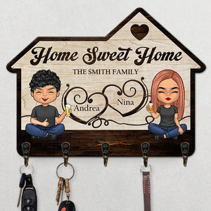 Home Sweet Home - Porte-clés personnalisé, porte-clés - Cadeau pour couple, mari et femme, anniversaire, fiançailles, mariage, cadeau de mariage