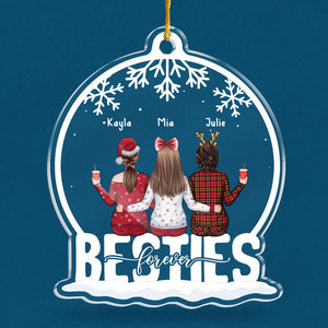 Sœurs pour toujours - Décoration personnalisée pour meilleure amie - Boule à neige en acrylique - Cadeau de Noël pour meilleures amies, meilleures amies et sœurs