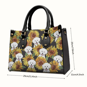 Sac à main en cuir personnalisé « Tournesol » pour bébé en fourrure – Cadeau pour les amoureux des animaux