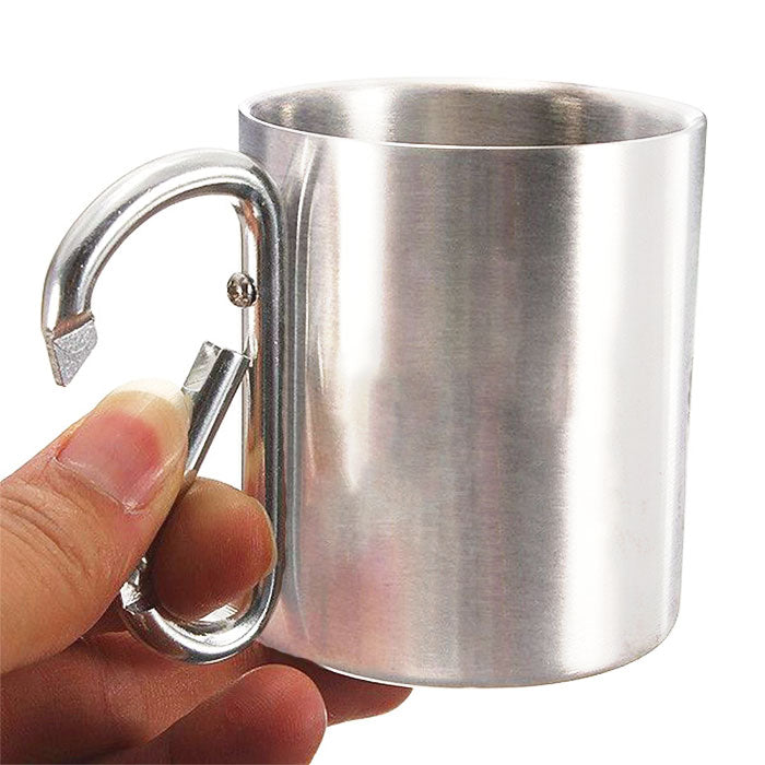 Élégant, impertinent et intelligent - Mug de camping personnalisé avec mousqueton - Cadeau pour les amateurs de camping