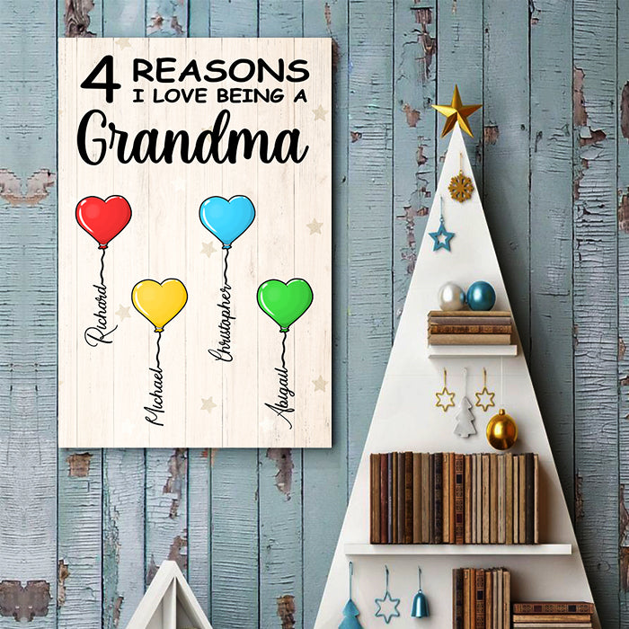 Reasons I Love Being A Grandma - Personalized Vertical Poster.