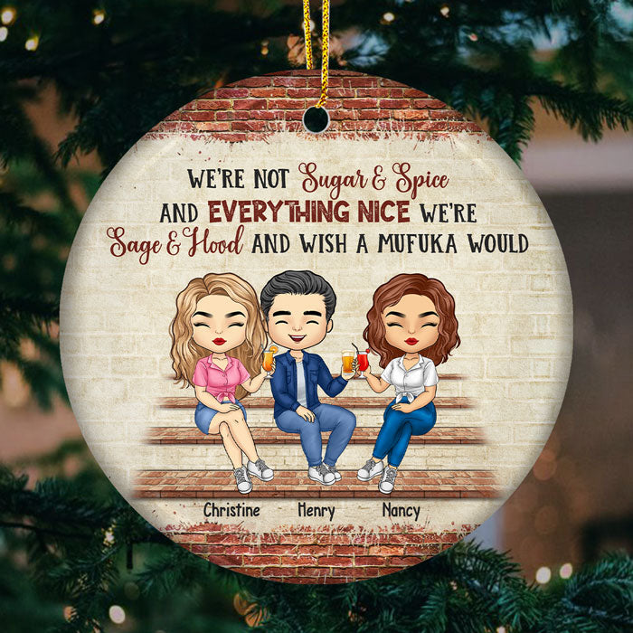 Nos souvenirs sont innombrables - Ornement personnalisé Bestie - Forme ronde en céramique - Cadeau de Noël pour meilleures amies, meilleures amies, sœurs
