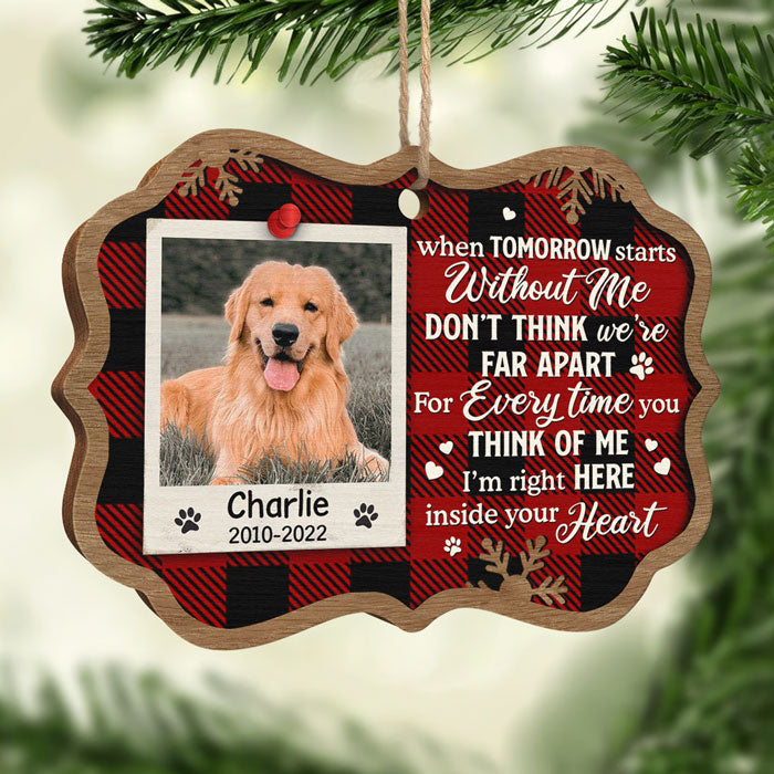 Je suis juste ici dans ton cœur - Décoration de Noël personnalisée en bois en forme de Benelux - Télécharger une image, cadeau commémoratif, cadeau de condoléances, cadeau de Noël