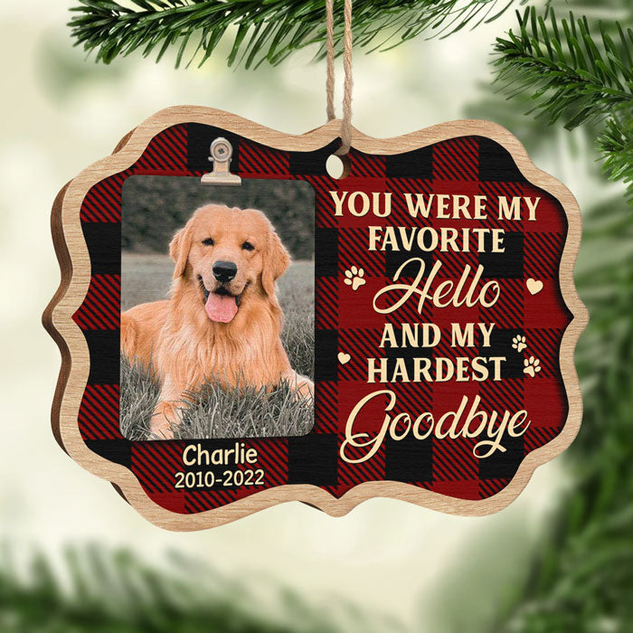 My Hardest Goodbye - Personalized Custom Benelux Shaped Wood Photo Christmas Ornament - Upload Image, Memorial Gift, Sympathy Gift, Christmas Gift