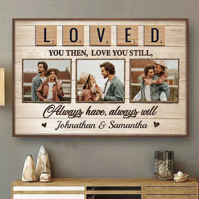 Loved You Then, Love You Still, Always Have, Always Will - Upload Image, Gift For Couples, Husband Wife - Personalized Horizontal Poster.